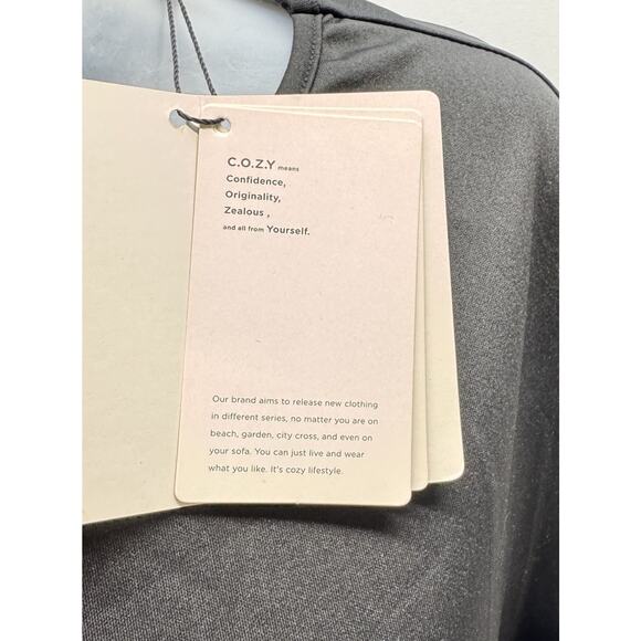 C.O.Z.Y Black Dress White Gray Geometric Design Women’s Size Large NWT - Picture 5 of 10